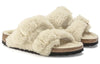 BirkenstockArizona Big Buckle Shearling Narrow Fit 'Teddy Eggshell'