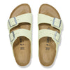 Birkenstock(WMNS) Arizona Nubuck Leather Narrow Fit Sandals 'Faded Lime'
