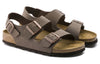 BirkenstockMilano Birko-Flor Birkibuc Narrow Fit Sandals 'Mocca'
