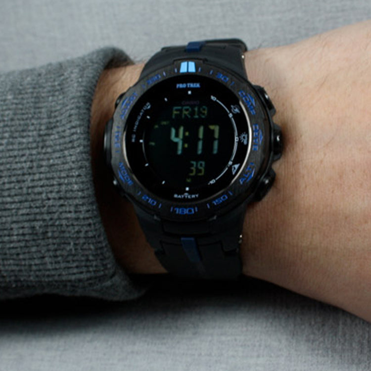 CASIOPROTREK Light Energy Electric Wave Mountain Waterproof Sports Solar Powered Mens Black Digital
