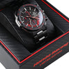 CASIOEDIFICE Series Classic Men'sWatcheses Men's Black Stainless Steel Strap Mens Red/Black Analog