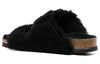 Birkenstock(WMNS) Arizona Big Buckle Shearling Narrow Fit 'Black Gold'