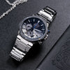 CASIOEDIFICE Sports Solar Powered Waterproof Sapphire Crystal Black DialSilver Strap Mens BlackSilver Analog