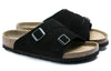 BirkenstockZrich Soft Footbed Suede Leather Narrow Fit Sandals 'Black'