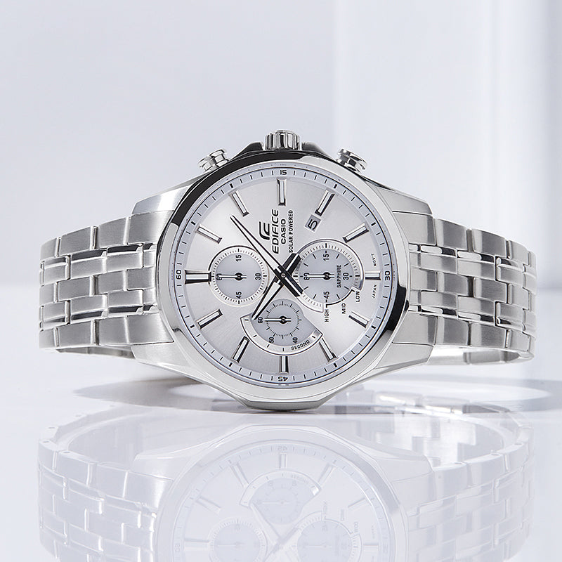 CASIOEDIFICE Series Vintage Classic Sports Stainless Steel Men's Quartz Waterproof Mens White Analog