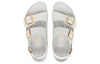 Birkenstock(WMNS) Milano Embossed Leather Narrow Fit Sandals 'Emboss white'