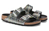 BirkenstockArizona Rivet Logo Festive Weave Green Narrow Fit Sandals 'Textile Microfibre Vegan'