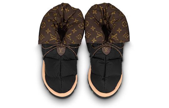 (WMNS) LOUIS VUITTON Pillow Comfort Ankle Boots 'Black with Brown' 1A8T3B