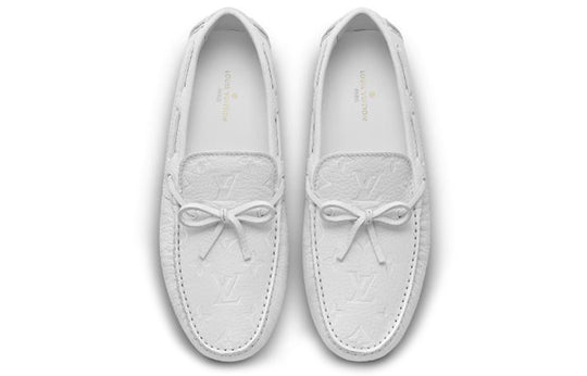 LOUIS VUITTON Arizona Moccasin Shoes 'White Logo Monogram' 1A5Y93