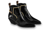 (WMNS) LOUIS VUITTON Matador Ankle Boots 'Black with Gold Chain and Monogram Straps' 1A8D0C