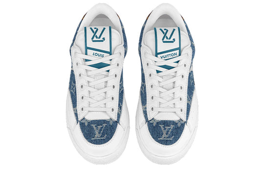 (WMNS) LOUIS VUITTON Charlie Sneakers 'White with Denim Monogram' 1A9S44