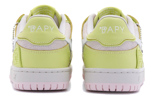 (WMNS) A BATHING APE Sk8 Sta Leather Low 'Yellow Pink' BPYSNSN0098XJ