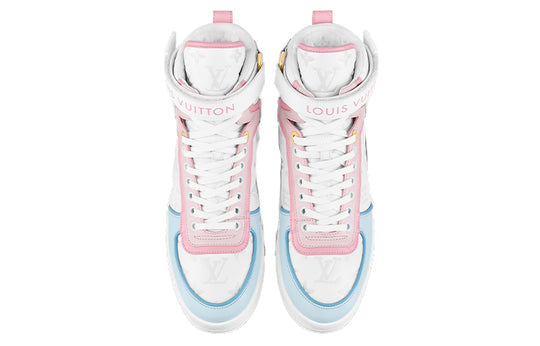 (WMNS) LOUIS VUITTON Boombox Ankle Sneakers 'White Monogram with Pink and Blue' 1A9S6Q