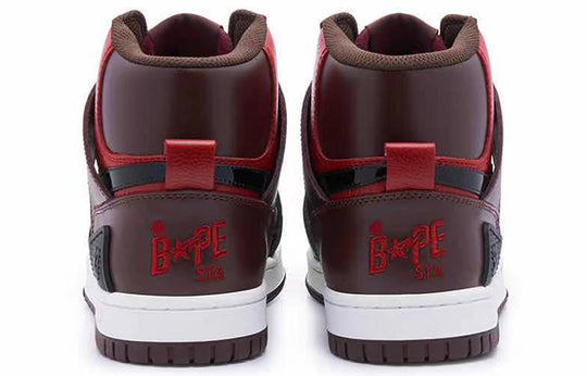 A BATHING APE STA 93 High Leather 'Red Brown' 1J30-191-019-REDB