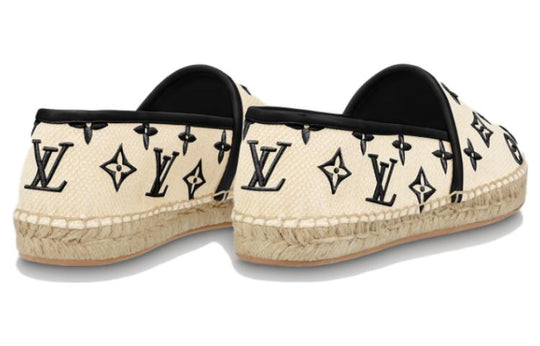 (WMNS) LOUIS VUITTON Starboard Flat Espadrille Shoes 'Beige Black Monogram' 1ABTZC