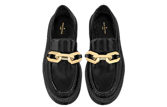 (WMNS) LOUIS VUITTON Academy Platform Loafers 'Black' 1A8VRI