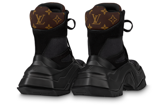 (WMNS) LOUIS VUITTON Archlight 2.0 Platform Ankle Sneakers 'Black with Brown Monogram' 1ABI0Z