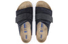 Birkenstock(WMNS) Kyoto Series Cowhide Suede Cozy Soft Sole Fashion Blue Version Sandals