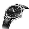 CASIOCasio Fashion Stylish Business Leather Strap Analog Watch 'Black Silver'