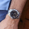 CASIOStainless Steel Strap Quartz Waterproof Mens SilverBlack Analog