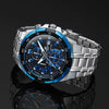 CASIOEDIFICE Waterproof Stainless Steel Strap Mens Black/Blue Analog