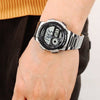 CASIOWaterproof Sports Stainless Steel Strap Mens Black Digital