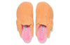 Birkenstock(WMNS) Boston Big Buckle Platform Fur Narrow Fit 'Papaya/Candy Pink'