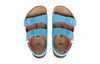 Birkenstock(PS) Milano HL Kids Birko-Flor Birkibuc Narrow Fit 'Sky Blue/Active Red'
