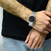CASIOWaterproof Stainless Steel Strap Black DialSilver Strap Mens BlackSilver Analog