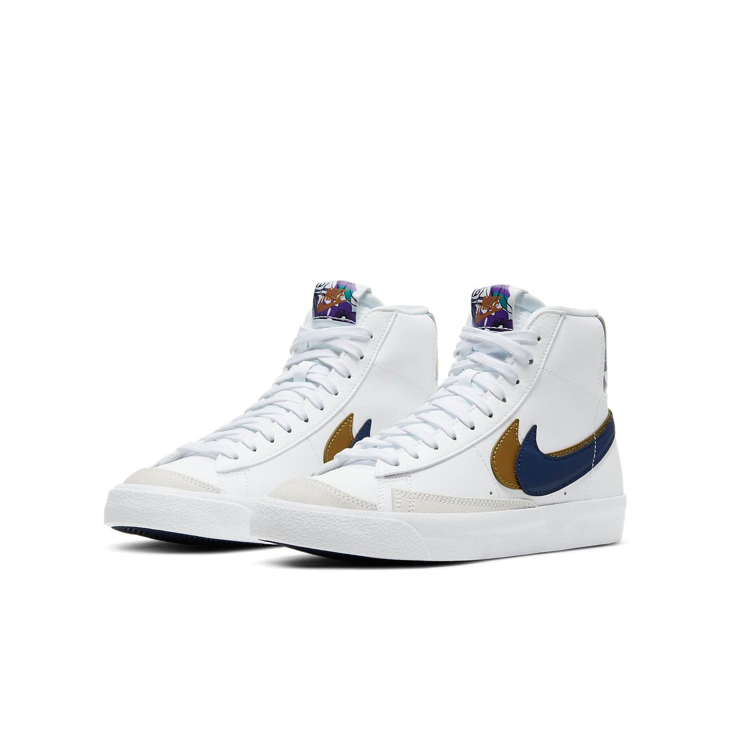Nike(GS) Blazer Mid '77 SE 'Double Swoosh - White Gold Blue Void'