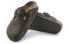 BirkenstockBoston Suede Leather Narrow Fit 'Thyme'