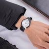 CASIOLeather Band Waterproof Men White/Brown White DialBlack Strap Mens WhiteBlack Analog