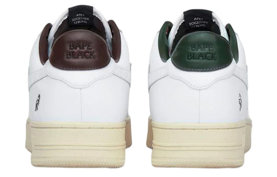 (WMNS) A BATHING APE Bape Sta Leather Low 'White Green Brown' 1I70-291-017-WHITE