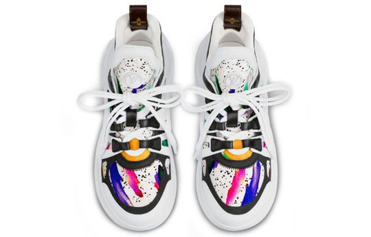 (WMNS) LOUIS VUITTON Archlight Calfskin Printing Sneakers White 1A58BA