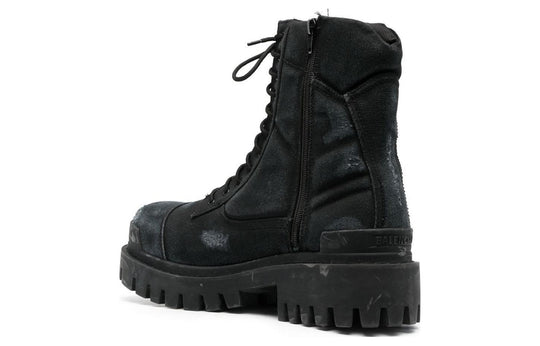 Balenciaga Combat Strike Boots 'Washed Black Cotton' 694042W2H111000