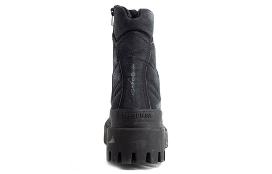 (WMNS) Balenciaga Combat Strike 20mm Boots 'Washed Black Cotton' 694060W2H111000