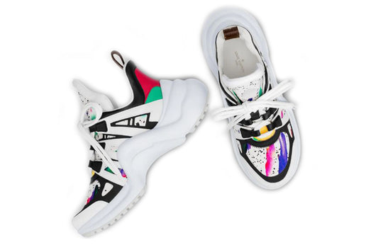 (WMNS) LOUIS VUITTON Archlight Calfskin Printing Sneakers White 1A58BA