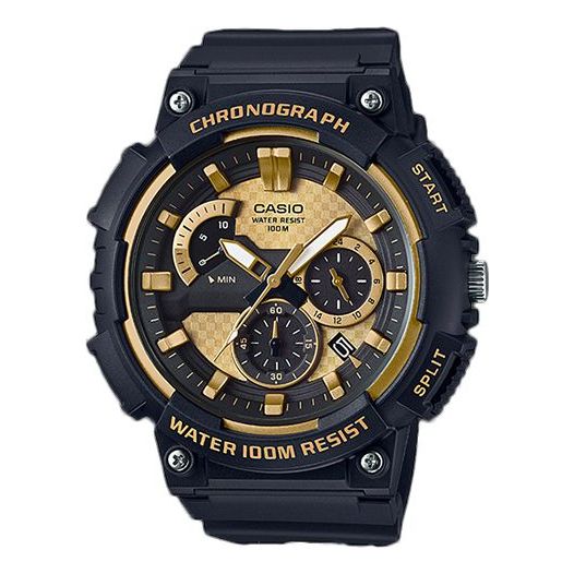 CASIOWaterproof Sports Quartz Mens Black/Gold Analog