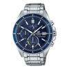 CASIOEDIFICE Waterproof Sapphire Crystal Solar Powered Stainless Steel Strap Mens Silver Analog
