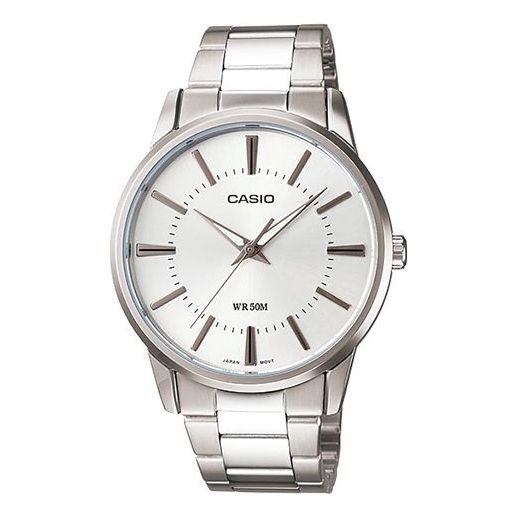 CASIOWaterproof Stainless Steel Strap Unisex Mens Silver Analog