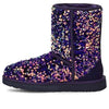 UGG(WMNS) Classic Short Stellar Sequin Snow Boots Black/Blue/Purple