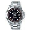 CASIOStainless Steel Strap Quartz Waterproof Mens SilverBlack Analog