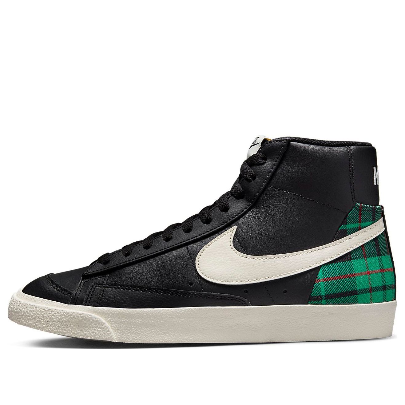 NikeBlazer Mid '77 Premium 'Black Green Tartan Plaid'