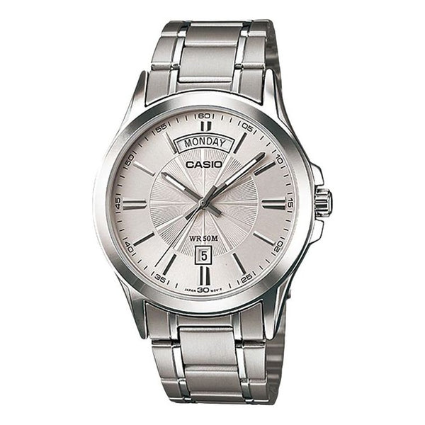 CASIOENTICERSeries Stainless SteelStrapQuartzWatch Men's Silver Waterproof EDIFICE Mens White Analog