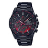 CASIOEDIFICE Series Classic Men'sWatcheses Men's Black Stainless Steel Strap Mens Red/Black Analog