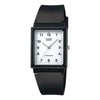 CASIOQuartz Waterproof White DialBlack Strap Mens WhiteBlack Analog