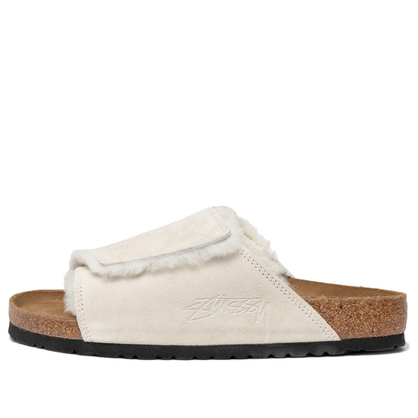 Birkenstockx Stussy Solana Shearling Slide 'Bone'
