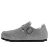 BirkenstockLondon Shearling Suede Leather Narrow Fit 'Whale Grey'