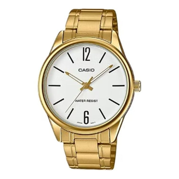 CASIOMen's  Fashion Stylish Quartz Steel Strip Waterproof Watch Gold Color Stainless Steel Strap Mens