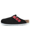 Birkenstock(WMNS) Boston Suede Leather/Birko-Flor 'Black / Active red'